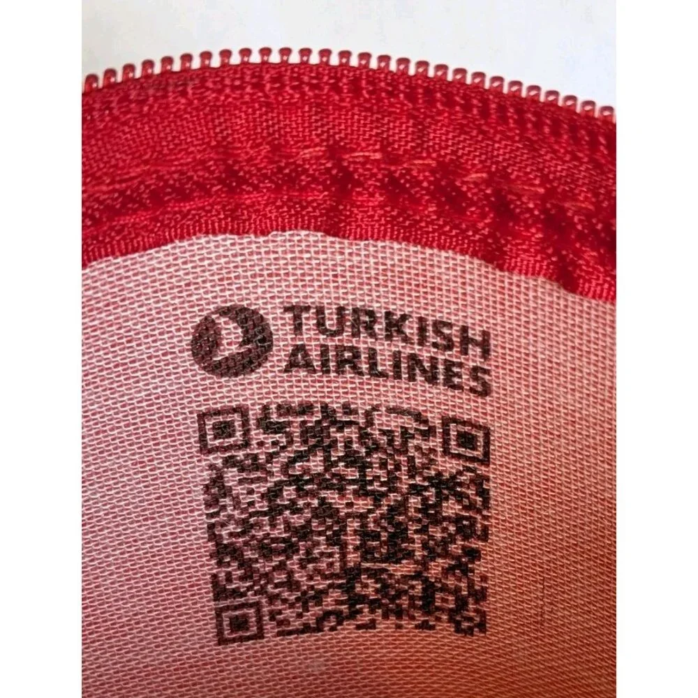 Rubberized Red Lacoste For Turkish Airlines Mini Bag Cosmetic Toiletry Pouch